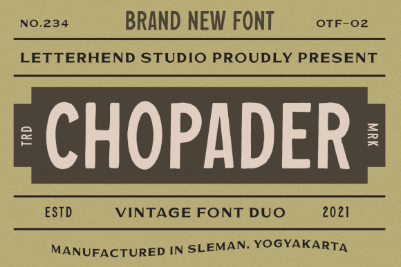 Chopader: A Vintage-Style Display Font for Editorial Design
