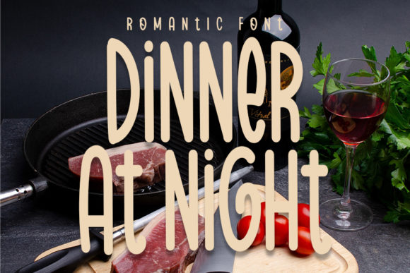 Dinner at Night Font: A Versatile Display Typeface for Crafters