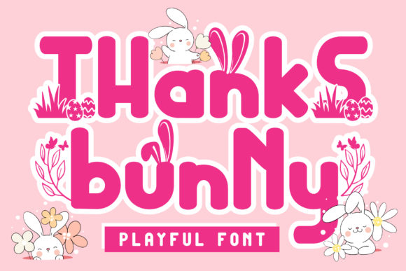 Thanks Bunny Font: A Charming Display Typeface for Crafters